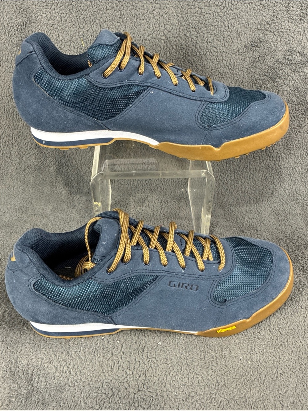 Giro Navy Suede & Mesh Sneakers with Tan Gum Sole